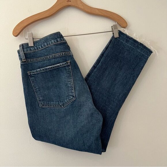 Agolde Jeans Nico Denim High Rise Raw Hem Crop Size 28 - Picture 1 of 9
